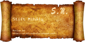 Stift Mihály névjegykártya