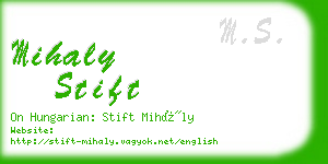 mihaly stift business card